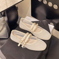 Women's Breathable Ballerina Flats with Double Buckle
