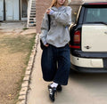 Women's Comfortable Oversized Casual Jacket with Hood and Print