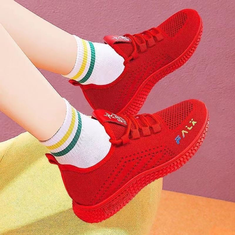 Women's Breathable Casual Sneakers with Flexible Knit Upper