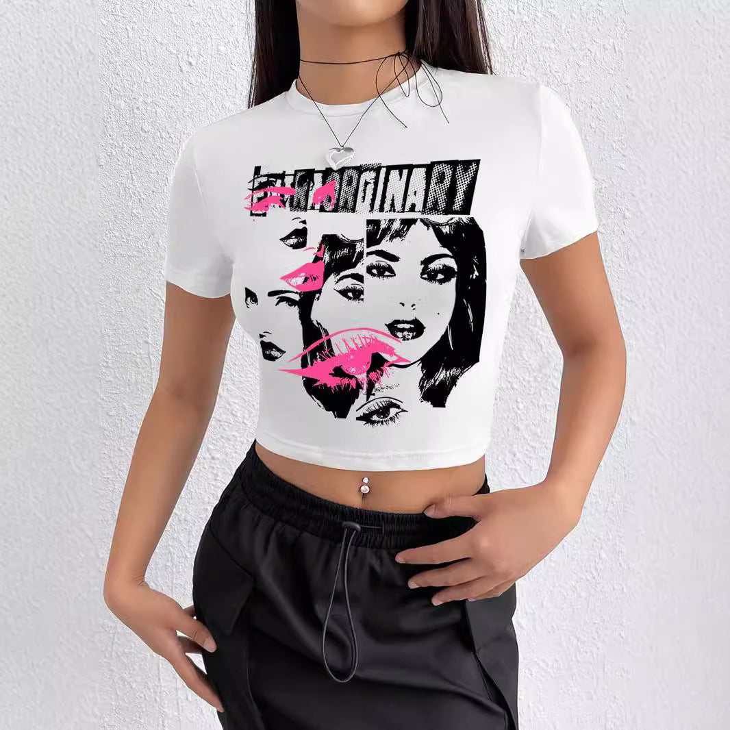 Women's Inspirational Print Crop T-Shirt