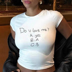 Women's Functional T-Shirt with Creative Lettering