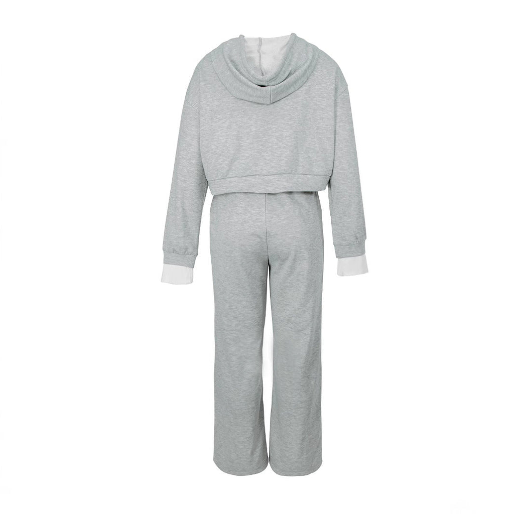Women's Casual Hoodie and Wide-Leg Pants Set