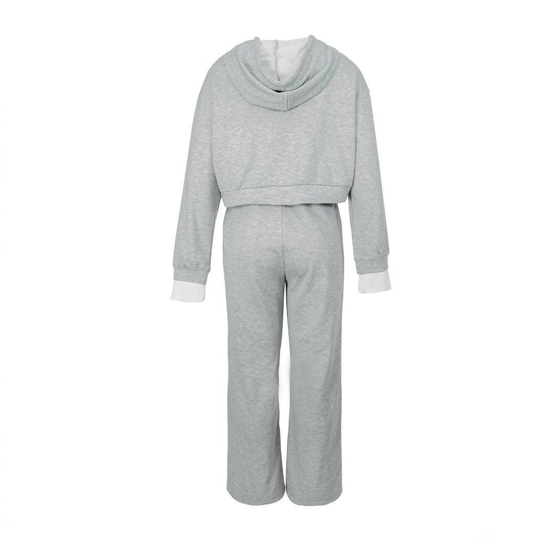 Women's Casual Hoodie and Wide-Leg Pants Set