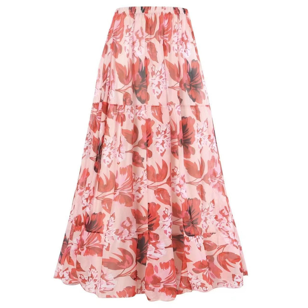 Women's Floral Swimsuit with Matching Skirt