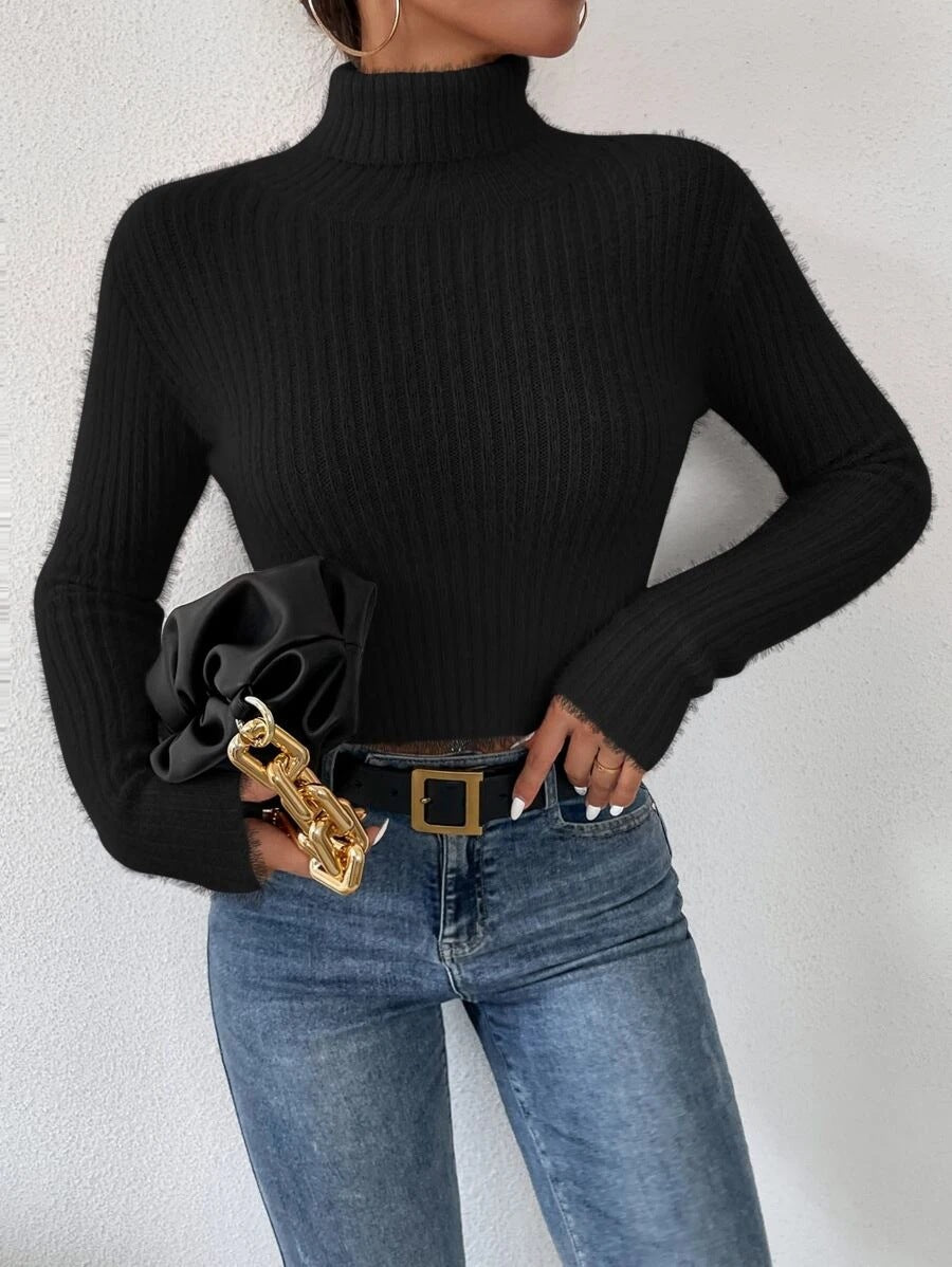 Women's Chic Fine Knit Turtleneck Sweater