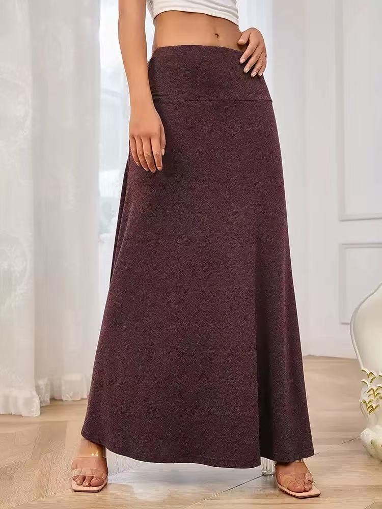 Women's Soft Stretch Maxi Skirt with High Waist