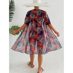 Women's Floral Short-Sleeve Robe