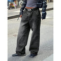 Women's High-Waist Baggy Jeans with Unique Wash