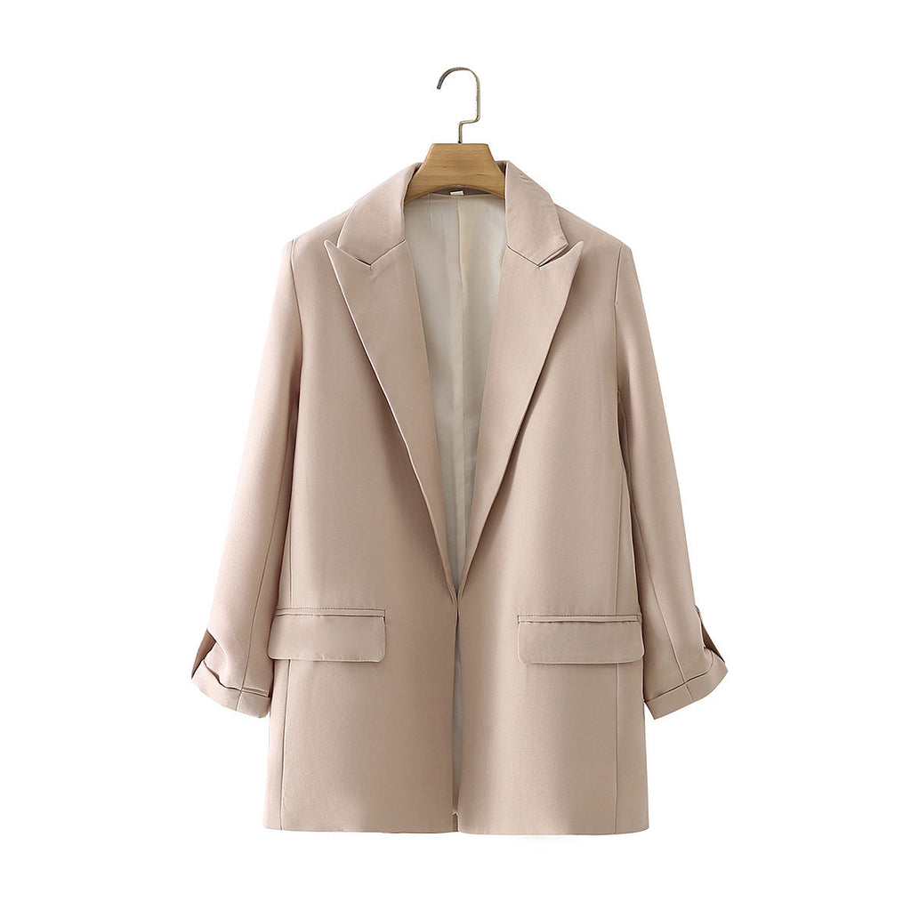 Elegant Blazer Jacket with Modern Cut and Textured Fabric