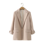 Elegant Blazer Jacket with Modern Cut and Textured Fabric