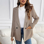 Women's Classic Plaid Blazer with Subtle Cut