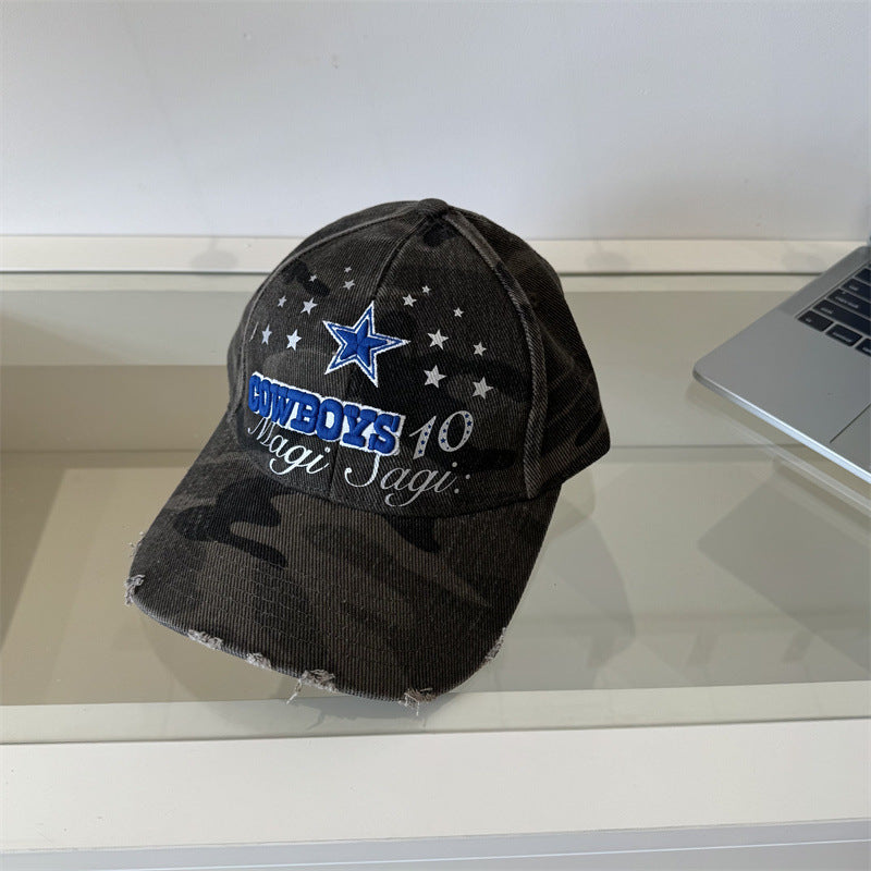 Men's Distressed Camouflage Graphic Baseball Cap