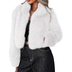 Elegant Faux Fur Jacket with Voluminous Cut