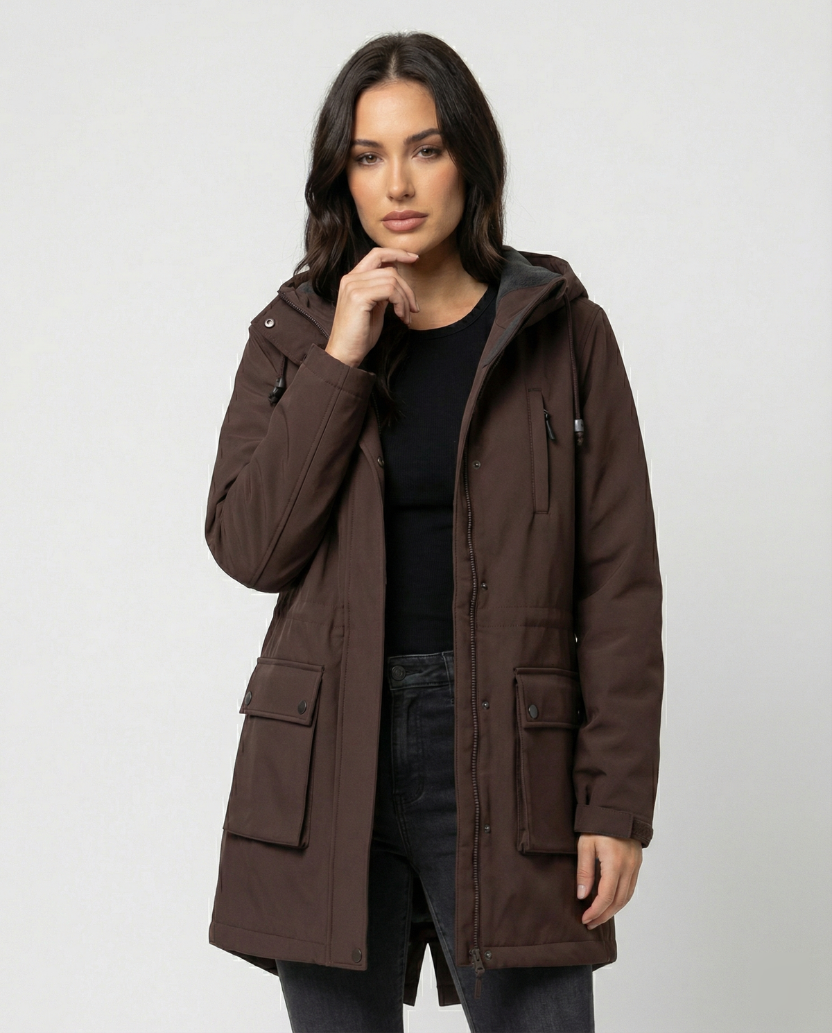 Women's Sporty Parka with Adjustable Hood