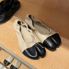 Women's Ballet Flats with Rounded Toe and Lace-Up Detail