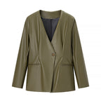 Elegant Faux Leather Jacket