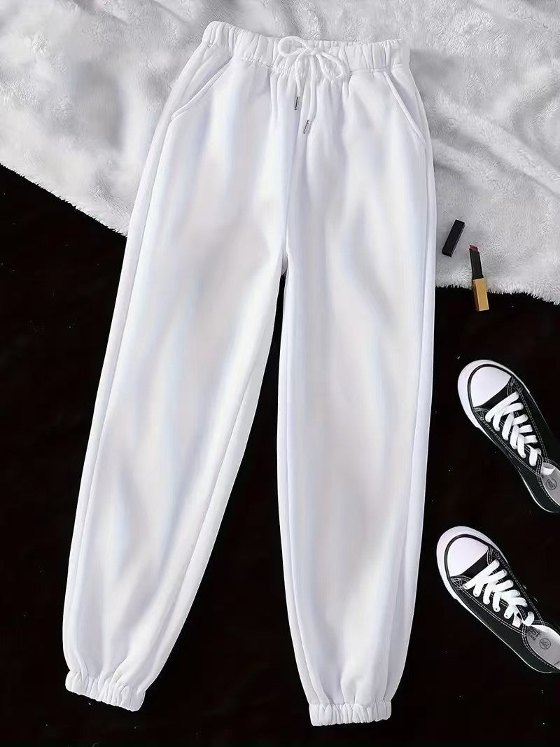 Women's Comfortable Leisure Pants with Elastic and Side Pockets