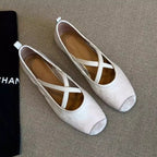 Women's Ballet Flats with Criss-Cross Strap and Comfortable Footbed