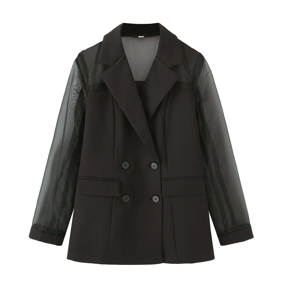 Women's Elegant Blazer with Sheer Sleeves