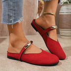 Women's Ballet Flats with Elegant Strap Trim