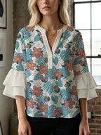 Women's Blouse with Beautiful Floral Design