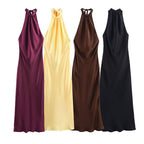 Women's Evening Dress with Halterneck and Flowing Cut