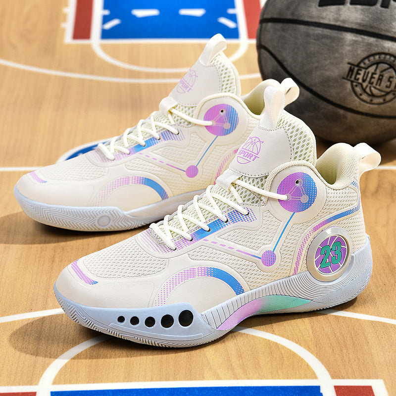 Women's High-Top Basketball Sneakers with Non-Slip Sole
