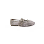Women's Ballet Flats with Double Strap and Sparkling Look