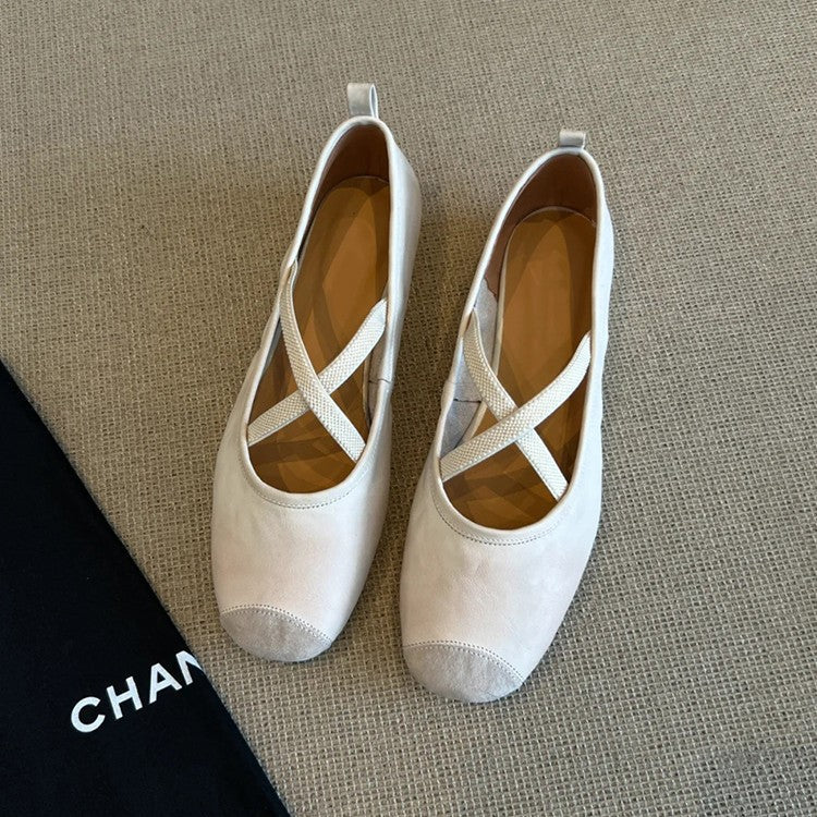 Women's Ballet Flats with Criss-Cross Strap and Comfortable Footbed