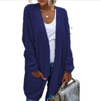 Women's Chunky Knit Cardigan with Casual Fit and Practical Pockets