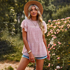 Women's Blouse with Ruffle Sleeves and Pattern