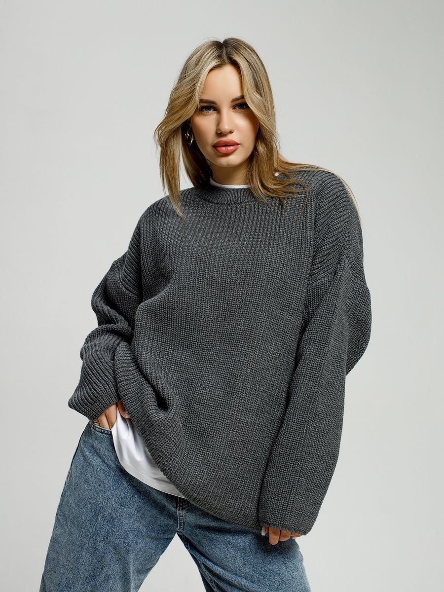 Women's Chunky Knit Comfort Sweater with Round Neckline