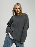 Women's Chunky Knit Comfort Sweater with Round Neckline
