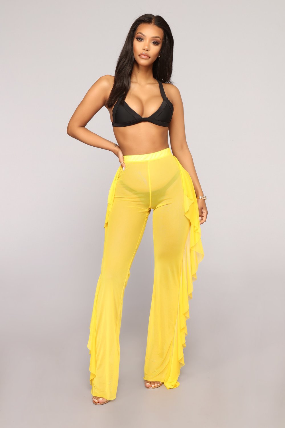 Women's Pull-On Boho Pants with Ruffles