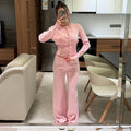 Women's Comfortable Knit Loungewear Set with Button Placket