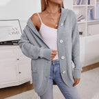 Women's Casual Knit Coat with Hood