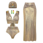 Women's Swimsuit Set with Refined Cut and Versatile Maxi Skirt