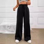 Elegant and Comfortable Casual Pants with Elastic Waistband and Wide Leg