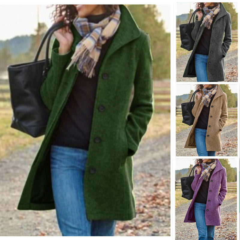Women's Fashionable Blazer Coat with Classic Lapel