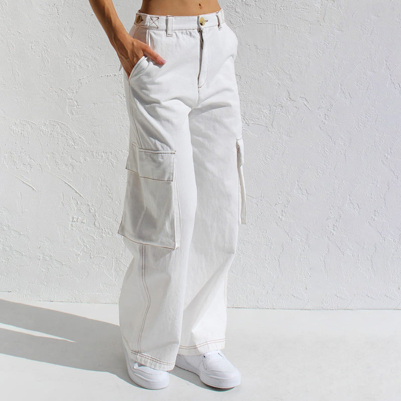 Women's Wide-Leg Cargo Pants with Practical Pockets