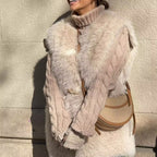 Women's Fluffy Vest with Sophisticated Buckles