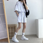 Women's Casual Set with Relaxed Cut and Elastic Waistband