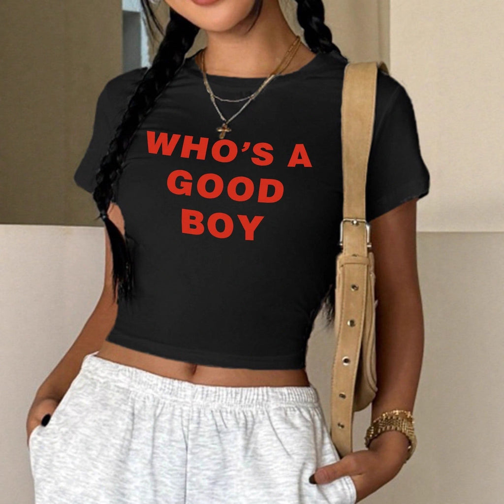 Women's Crop T-Shirt with Creative Print