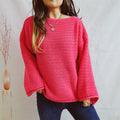 Women's Chunky Knit Sweater with Wide Cut and Casual Sleeves