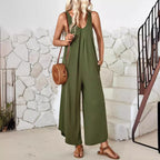 Women's Airy Wide-Leg Jumpsuit with Pockets