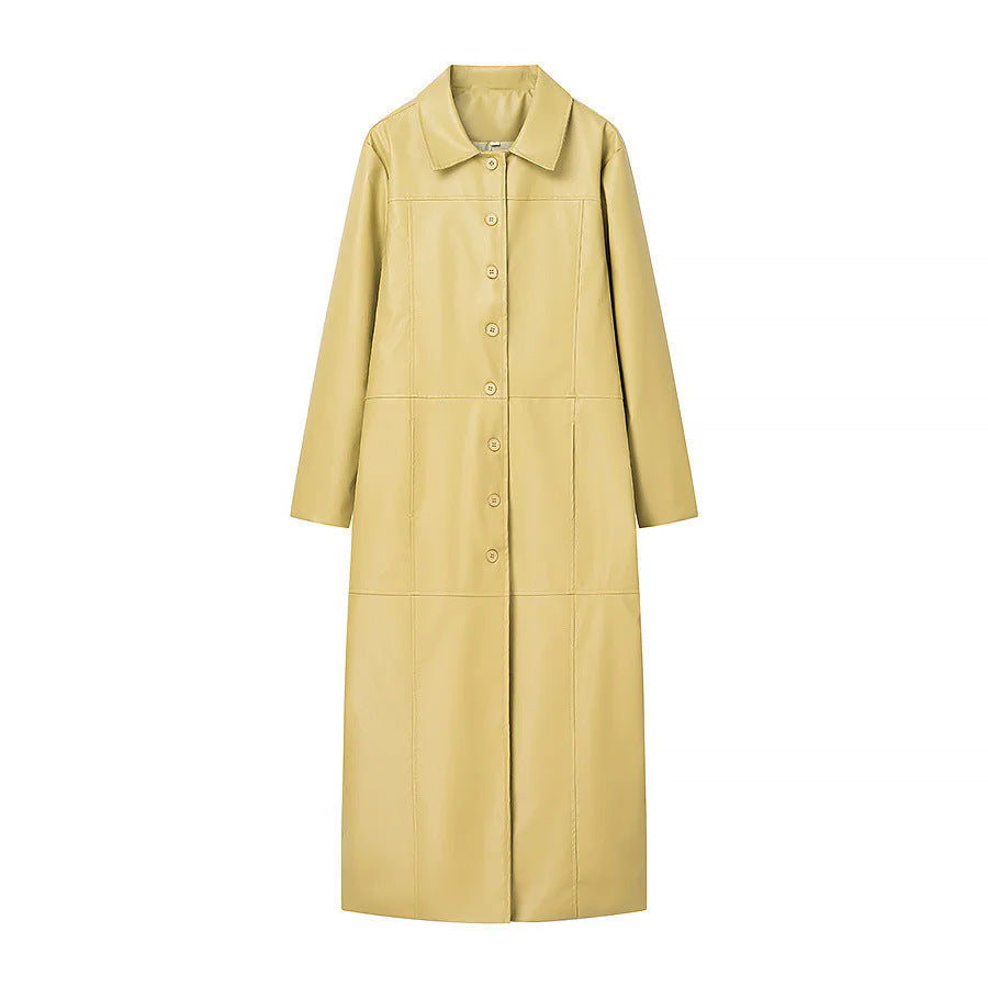 Women's Elegant Faux Leather Coat