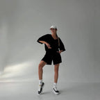 Women's Casual Lounge Set with Oversized Top and Shorts
