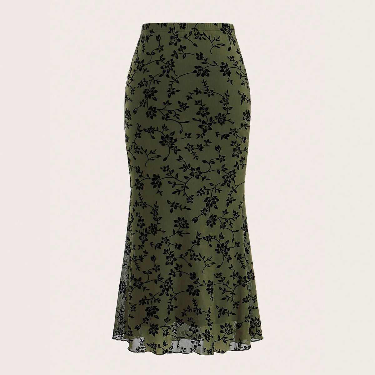 Women's Maxi Skirt with Floral Design and Elegant Silhouette