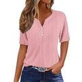 Women's Comfortable Short-Sleeve Shirt with Button Details