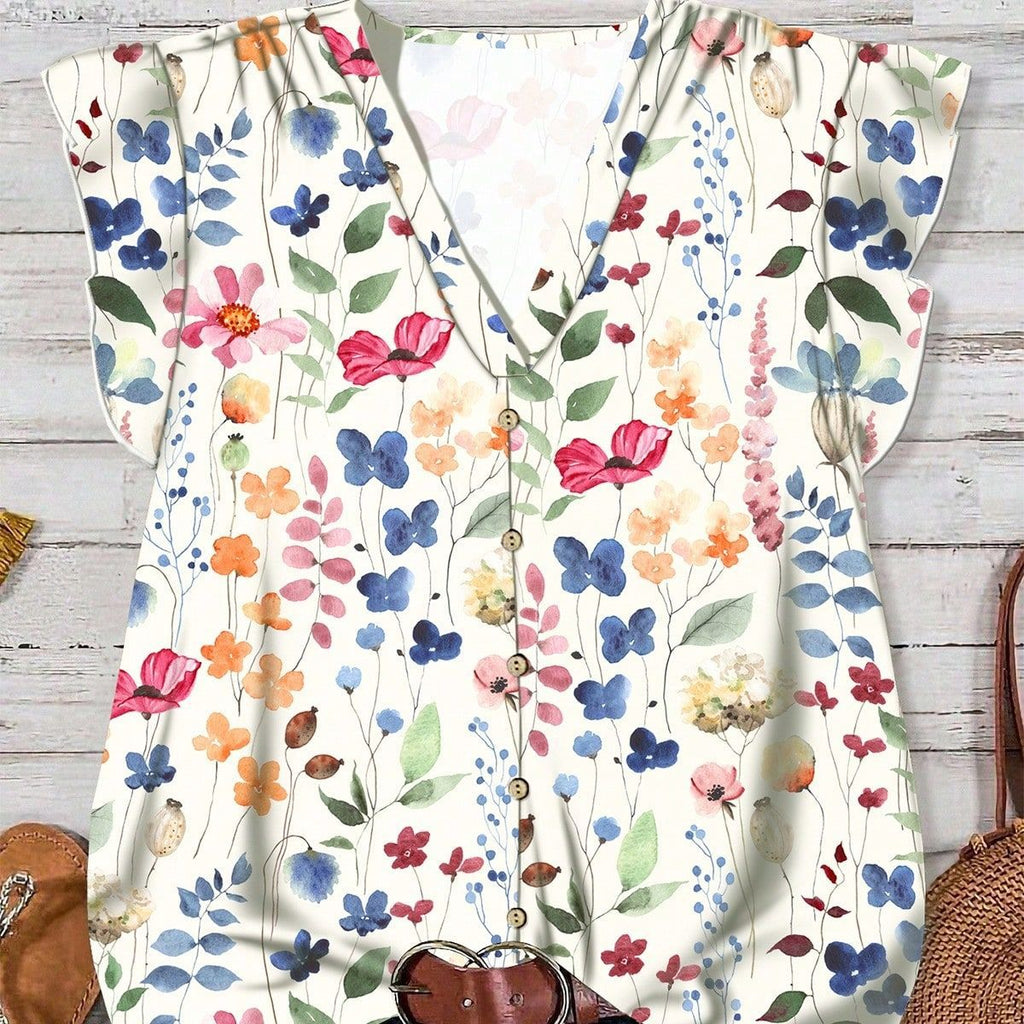 Women's Blouse with Floral Pattern
